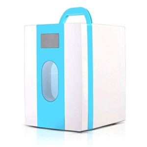 viby mini fridge,mini portable compact personal fridge cools & heats 10liter capacity, for home,office, car, dorm or boat – compact & portable (color : blue)