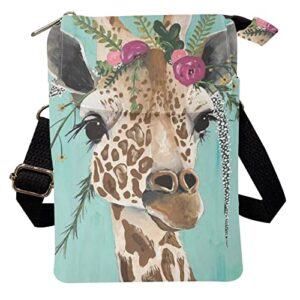 for u designs cellphone crossbody purse for women mint green shoulder bag purse bags giraffe print crossbody tote bags zipper travel handbags