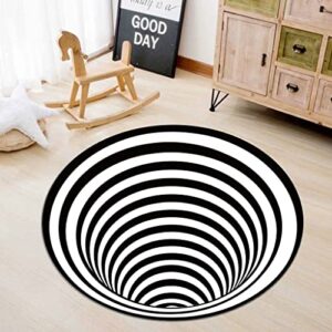 3D Vertigo Carpet, Round Floor Mat Living Room Coffee Table Carpet Home Floor Mat,Pattern 2，Diameter 60cm