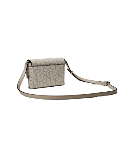 Calvin Klein Key Item Flap Signature Crossbody Vanilla/Khaki/Mushroom PROCESSING PROCESSING