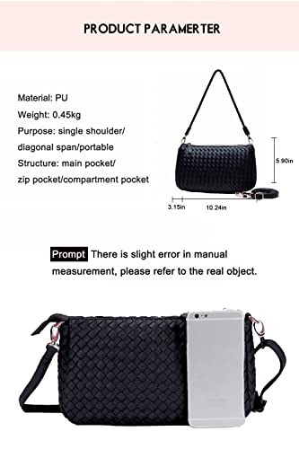 PODODNOE Shoulder Bag Underarm Bag Handbag Trendy Evening Clutch Purse (Black)