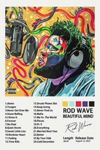 babej rod wave poster beautiful mind album poster 90s canvas wall art room aesthetic decor posters 12x18inch(30x45cm)