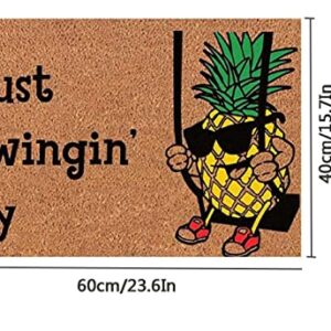 AKWFUNZ Home Doorway Rug Cartoon Pineapple Pattern and Funny English Sentence Print Fashion Mat