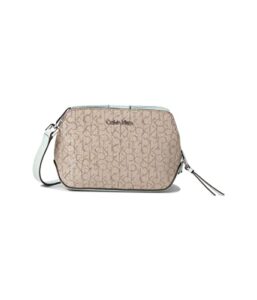 calvin klein lucy crossbody mini textured almond/taupe/celedon processing processing
