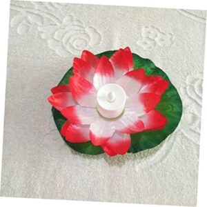 SEWACC 5pcs Artificiales para Floating Lily Light Pool Floating Flower LED Floating Candle Light Water Float Lantern Water Lily Floating Pool Decorations Lantern Lotus