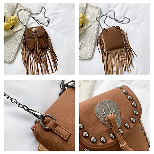 Women's Crossbody Bag Shoulder Bag with Tassel Fringe Collection Vegan Leather Tote Bag Purses and Handbags (Off-white)