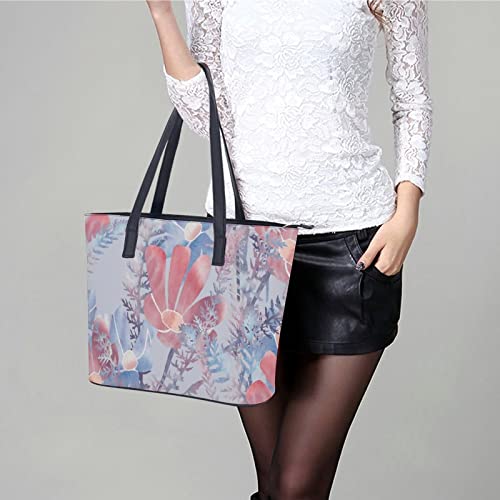 Womens Handbag Blossom Flowers Floral Pattern Leather Tote Bag Top Handle Satchel Bags For Lady