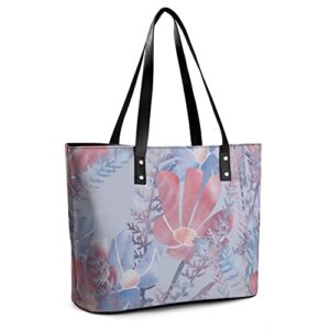 Womens Handbag Blossom Flowers Floral Pattern Leather Tote Bag Top Handle Satchel Bags For Lady