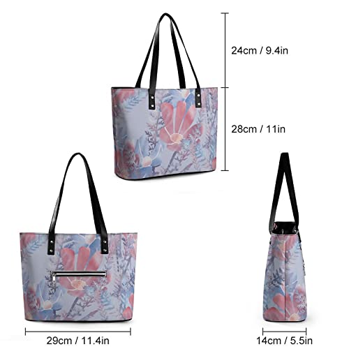 Womens Handbag Blossom Flowers Floral Pattern Leather Tote Bag Top Handle Satchel Bags For Lady