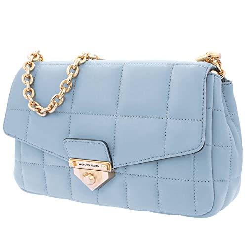 Michael Kors Ladies SoHo Large Quilted Leather Shoulder Bag - Pale Blue