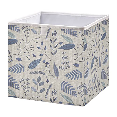 Storage Bins for Shelves Twigs Berries Flowers Collapsible Storage Baskets for Closet Cubes Organizer Fabric Storage Box for Home Office 11x11x11in