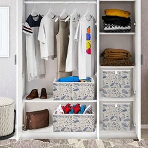 Storage Bins for Shelves Twigs Berries Flowers Collapsible Storage Baskets for Closet Cubes Organizer Fabric Storage Box for Home Office 11x11x11in