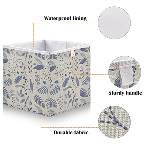 Storage Bins for Shelves Twigs Berries Flowers Collapsible Storage Baskets for Closet Cubes Organizer Fabric Storage Box for Home Office 11x11x11in