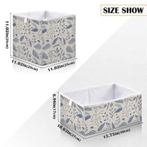 Storage Bins for Shelves Twigs Berries Flowers Collapsible Storage Baskets for Closet Cubes Organizer Fabric Storage Box for Home Office 11x11x11in