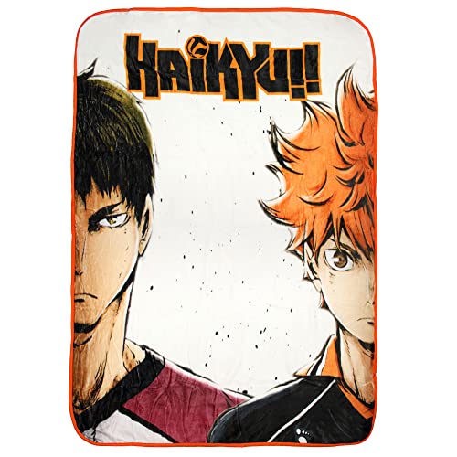 Bioworld Haikyu!! Anime Manga Shoyo Hinata and Wakatoshi Ushijimaa Super Soft Plush Throw Blanket 45" x 60"