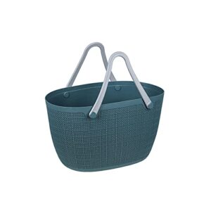 vinamy portable household large-capacity dirty clothes basket portable unbreakable grocery basket can be stacked with linen storage basket blue