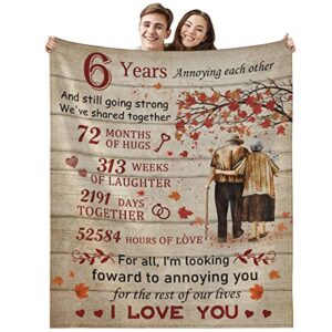 owl queen gifts for 6th anniversary blanket 6th wedding anniversary 6 years of marriage throw blankets gift for husband wife couple gifts 50″x60″