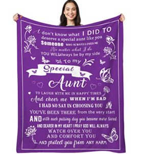 olwjifzt aunt blanket gifts, to my special aunt throw blanket, birthday gifts for auntie from niece nephew, best aunt ever blanket 60″x50″ christmas aunt blankets