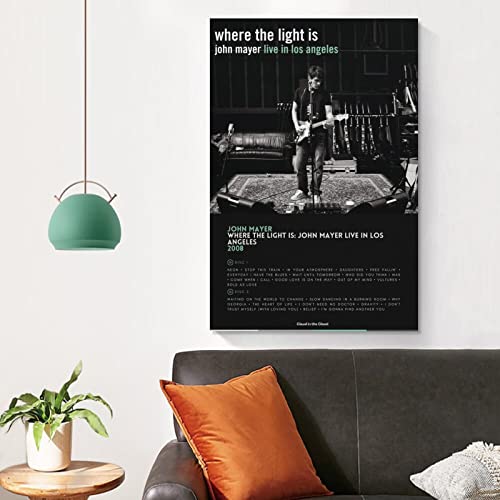 ADNACO Where The Light Is By John Mayer Poster Canvas Poster Wall Decorative Art Painting Living Room Bedroom Decoration Gift Unframe-style12x18inch(30x45cm)