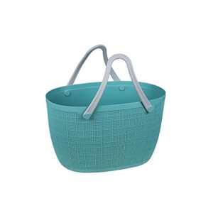 vinamy portable household large-capacity dirty clothes basket portable unbreakable grocery basket can be stacked with linen storage basket green