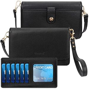 unaone crossbody bags for women, small crossbody cell phone purse wallet shoulder bag with card holder and 2 straps wristlet