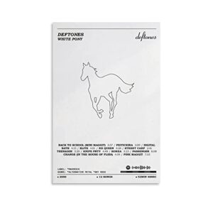 ADNACO White Pony－Deftones Poster Canvas Poster Wall Decorative Art Painting Living Room Bedroom Decoration Gift Unframe-style12x18inch(30x45cm)