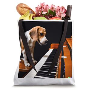 A Beagle playing piano Tote Bag