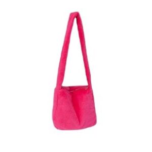 y2k bag furry wallet y2k fashion fluffy shoulder bag cute tote aesthetic wallet fairy grungegrunge accessories y2k purse (rose red)