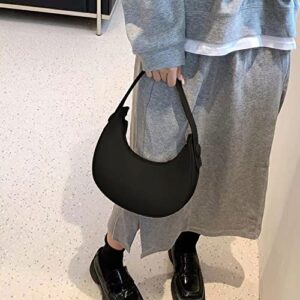 Saddle Bag Black Shoulder Bag For Women,Mini Purse Crescent Bag Black Retro Classic Purse For Girl，Clutch Shoulder Tote Handbag With Zipper