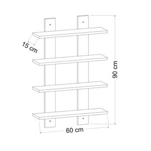 Bosfori Laurel Floating Wall Shelf, Floating Shelves, Utility Shelf, Wall Shelf, Modern Wall Shelves (White)