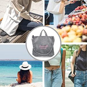 Corduroy Tote Bag for Women,Large Tote Bag ,Shoulder Bag with Zipper&Inner Pockets,Hobo Crossbody Handbag Casual Tote. (Grey)