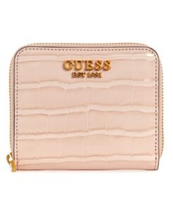 guess laurel small zip around wallet, pale rose