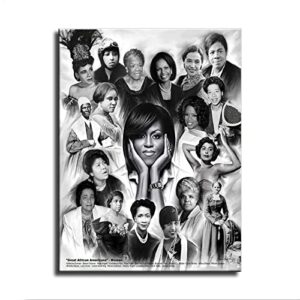 michelle obama poster great african american women picture canvas printing motivational wall art black history month poster print home office classroom inspirational room decor mural -yangting (michelle,12×16inch-unframed)