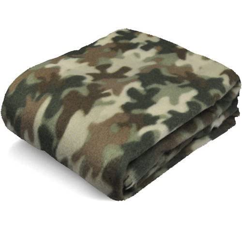 Green Camo Fleece Throw Blanket 60" x 50"