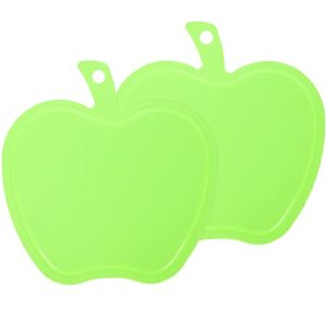 didiseaon apples shape cutting boards with handle for fruit and veggies 2pcs small plastic bread board cheese serving platter round charcuterie boards green