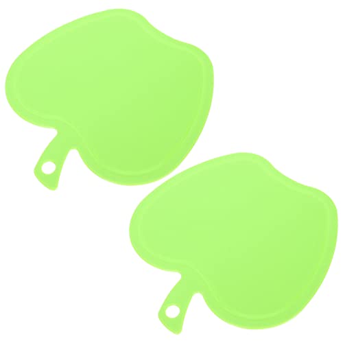 Didiseaon Apples Shape Cutting Boards with Handle for Fruit and Veggies 2pcs Small Plastic Bread Board Cheese Serving Platter Round Charcuterie Boards Green