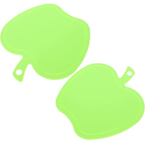 Didiseaon Apples Shape Cutting Boards with Handle for Fruit and Veggies 2pcs Small Plastic Bread Board Cheese Serving Platter Round Charcuterie Boards Green