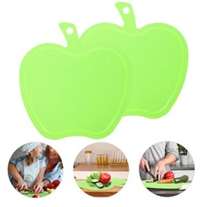 Didiseaon Apples Shape Cutting Boards with Handle for Fruit and Veggies 2pcs Small Plastic Bread Board Cheese Serving Platter Round Charcuterie Boards Green