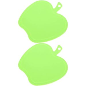 Didiseaon Apples Shape Cutting Boards with Handle for Fruit and Veggies 2pcs Small Plastic Bread Board Cheese Serving Platter Round Charcuterie Boards Green