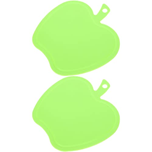 Didiseaon Apples Shape Cutting Boards with Handle for Fruit and Veggies 2pcs Small Plastic Bread Board Cheese Serving Platter Round Charcuterie Boards Green