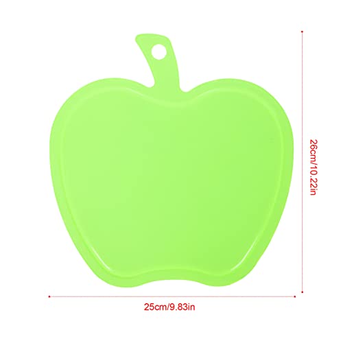 Didiseaon Apples Shape Cutting Boards with Handle for Fruit and Veggies 2pcs Small Plastic Bread Board Cheese Serving Platter Round Charcuterie Boards Green