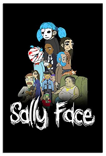 LHNY Sally Face Poster,Canvas Wall Art Aesthetic Vintage Posters & Prints Large Girl Teen Girls Pastel Office Men Hypebeast Black Playroom Gaming Preppy Cute Unframed 16x24 inches