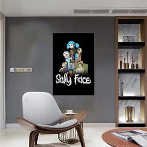 LHNY Sally Face Poster,Canvas Wall Art Aesthetic Vintage Posters & Prints Large Girl Teen Girls Pastel Office Men Hypebeast Black Playroom Gaming Preppy Cute Unframed 16x24 inches