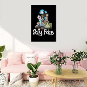 LHNY Sally Face Poster,Canvas Wall Art Aesthetic Vintage Posters & Prints Large Girl Teen Girls Pastel Office Men Hypebeast Black Playroom Gaming Preppy Cute Unframed 16x24 inches