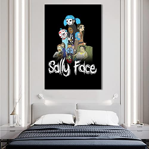 LHNY Sally Face Poster,Canvas Wall Art Aesthetic Vintage Posters & Prints Large Girl Teen Girls Pastel Office Men Hypebeast Black Playroom Gaming Preppy Cute Unframed 16x24 inches