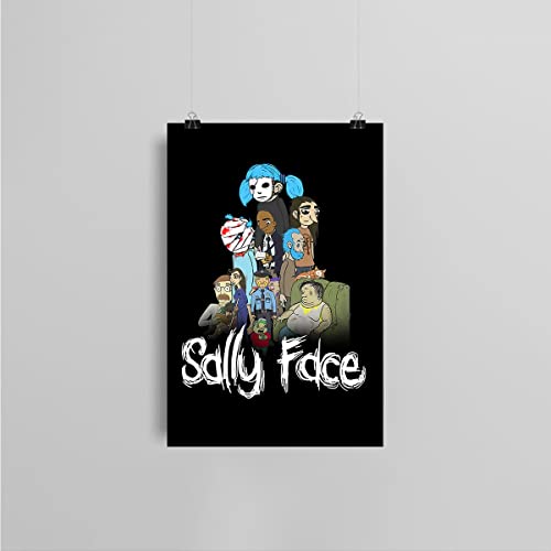 LHNY Sally Face Poster,Canvas Wall Art Aesthetic Vintage Posters & Prints Large Girl Teen Girls Pastel Office Men Hypebeast Black Playroom Gaming Preppy Cute Unframed 16x24 inches