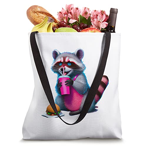 A Cute kawaii Racoon with Shake Tote Bag