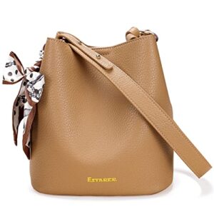 estarer bucket bag for women with purse, soft faux leather crossbody handbag shoulder bag purse