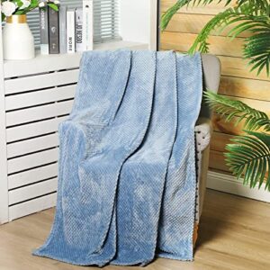 4 Pcs Large Throw Blanket for Bed Couch Waffle Textured Soft Fleece Blanket Winter Fuzzy Baby Blanket, Cozy, Lightweight, Warm, Plush, 50 x 70 Inches, 4 Colors