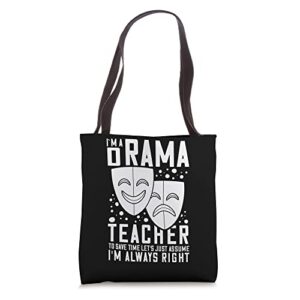 drama teacher musical theatre acting thespian tote bag